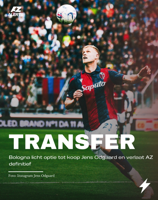 Bologna officially announces buyout of Danish striker Jens Ødegaard