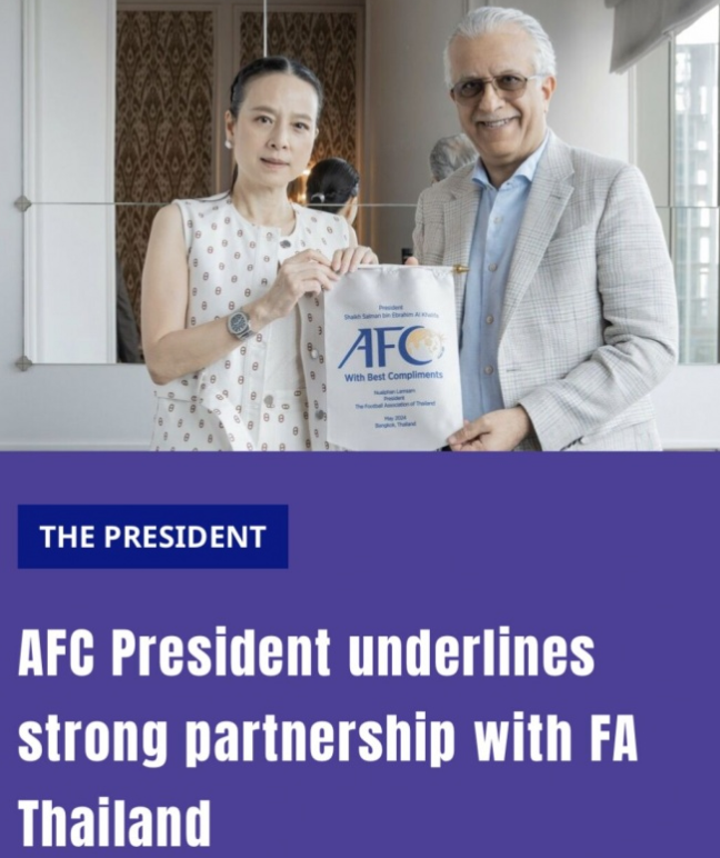 AFC President Salman praises Thailand's soccer progress, thanks for its contribution to Asian soccer