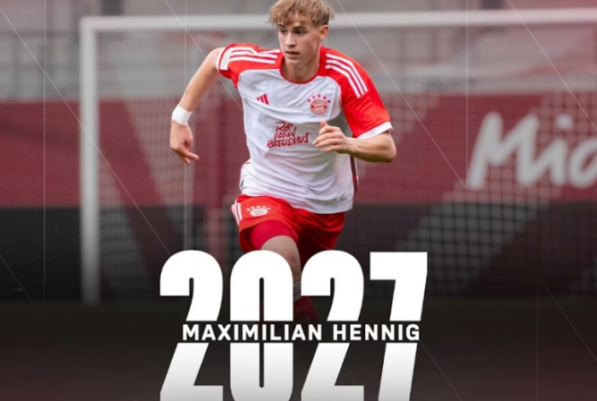 Bayern extend youth left back Hennig's contract until 2027 and loan out to Bundesliga