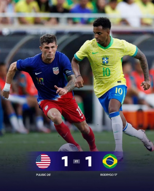  Friendly soccer match: USA vs Brazil