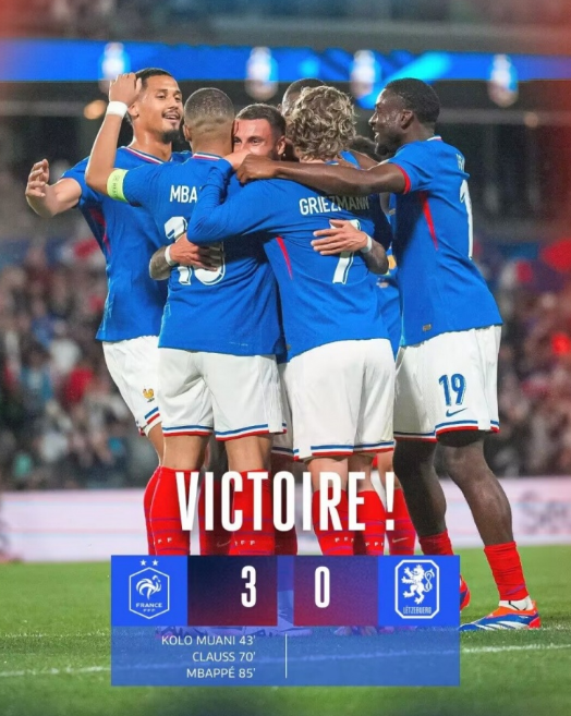 Soccer Friendly: France beat Luxembourg 3-0