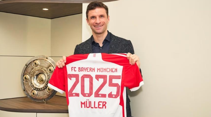  How long has Thomas Muller played for Bayern?