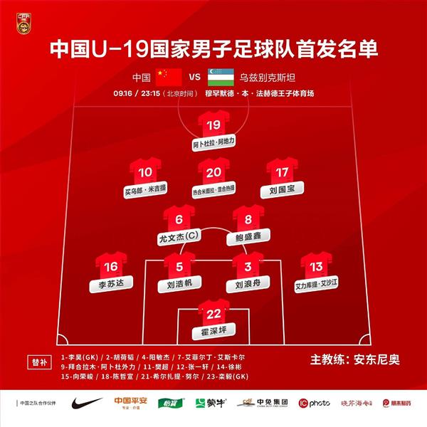 Liu Guobao You Wenjie leads the way as the U19 men's soccer team takes on Uzbekistan!