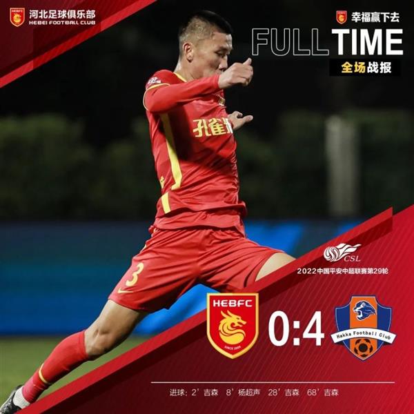 Tough loss! Hebei 0-4 Meizhou Hakka, Match Day Tears on the Green 