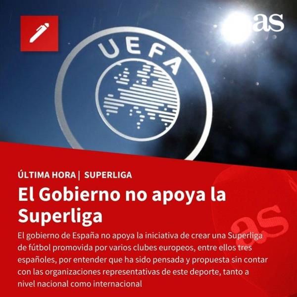 EXCLUSIVE FROM AS: The Spanish government is against the European Super League!