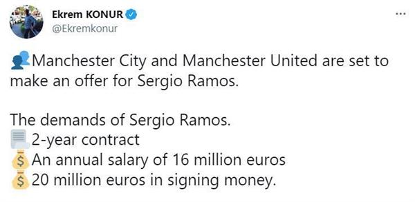 Man City duo vie for Ramos, $16m a year in spotlight!